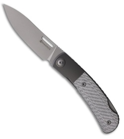 Maxace Knives Beetle 2 Lockback Knife Silver Carbon Fiber (3.5" Bead Blast)