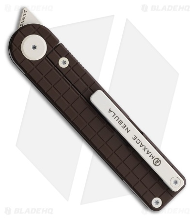 Maxace Knives Nebula Frame Lock Knife Brown Cerakote Ti (3.1" White Coated)