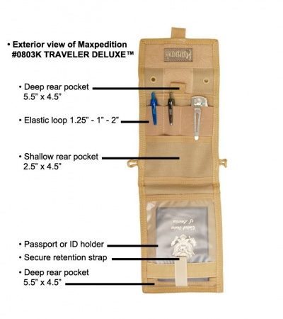 Maxpedition Traveler Deluxe Foliage Green Passport Holder Organizer 0803F