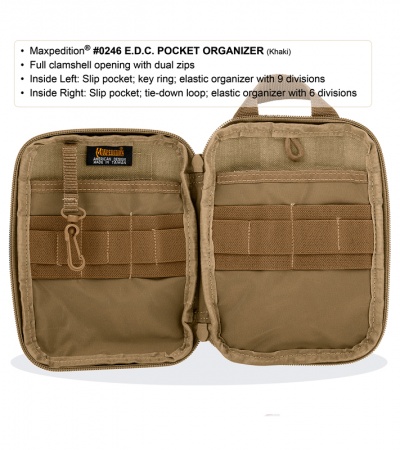 Maxpedition E.D.C. Pocket Organizer OD Green Utility Pouch Bag 0246G