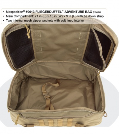 Maxpedition Fliegerduffel Khaki Adventure Duffel Bag 0613K