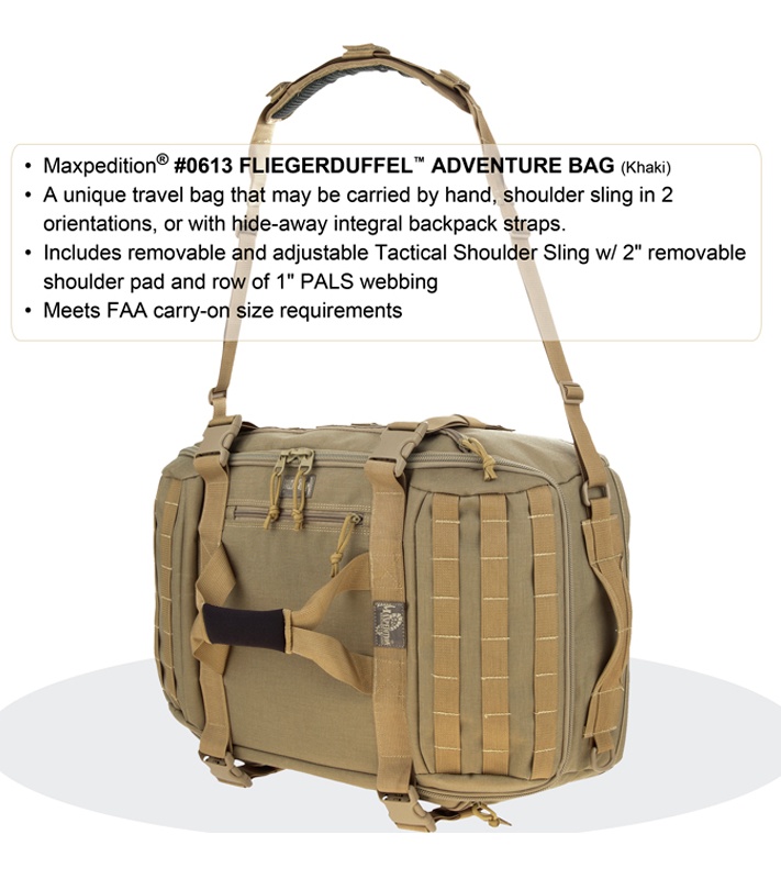 Maxpedition Fliegerduffel Khaki Adventure Duffel Bag 0613K