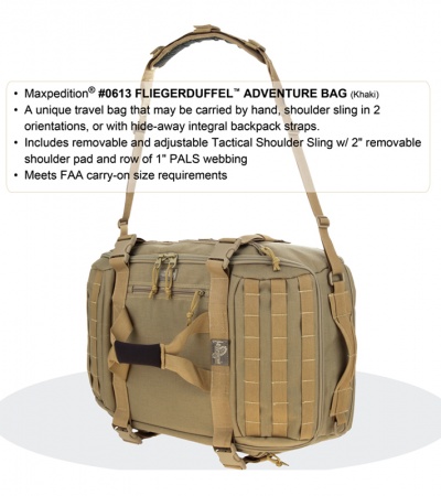Maxpedition Fliegerduffel Khaki Adventure Duffel Bag 0613K