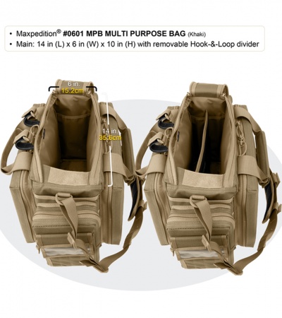 Maxpedition Multi-Purpose Bag Khaki Tactical Shoulder Range Bag 0601K