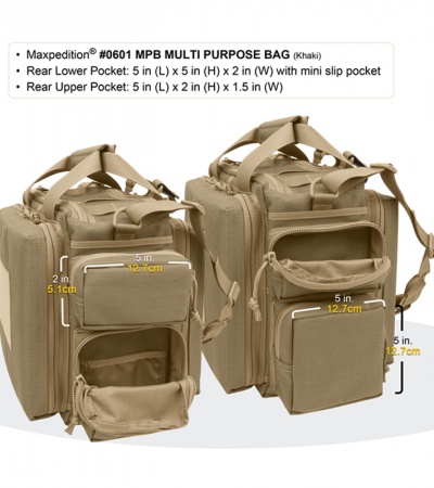 Maxpedition Multi-Purpose Bag Khaki Tactical Shoulder Range Bag 0601K