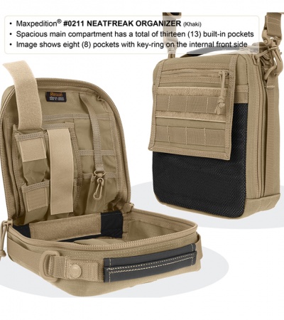 新品未使用　F.C.R.B UNDER LAYER HIGHNECK KHAKI Maxpedition NeatFreak Organizer Khaki Shoulder Bag Modular Pack