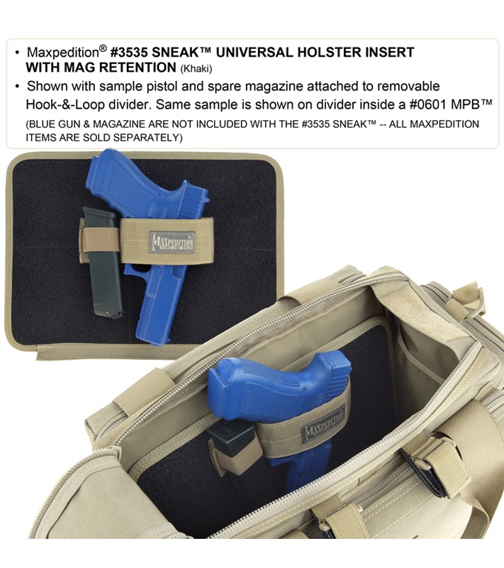 Maxpedition Sneak Universal Holster Insert w/ Mag Retention Black 3535B
