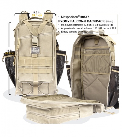 Maxpedition Pygmy Falcon II Black Backpack 0517B Blade HQ