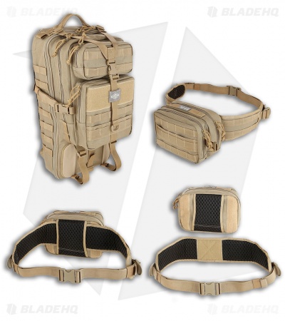 Maxpedition Gyrfalcon Backpack w/ Waistpack Bag Black PT1054K