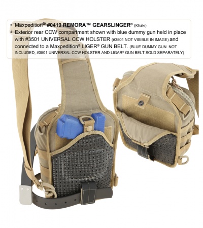 Maxpedition Remora Gearslinger Khaki Shoulder Utility Pack Bag 0419K