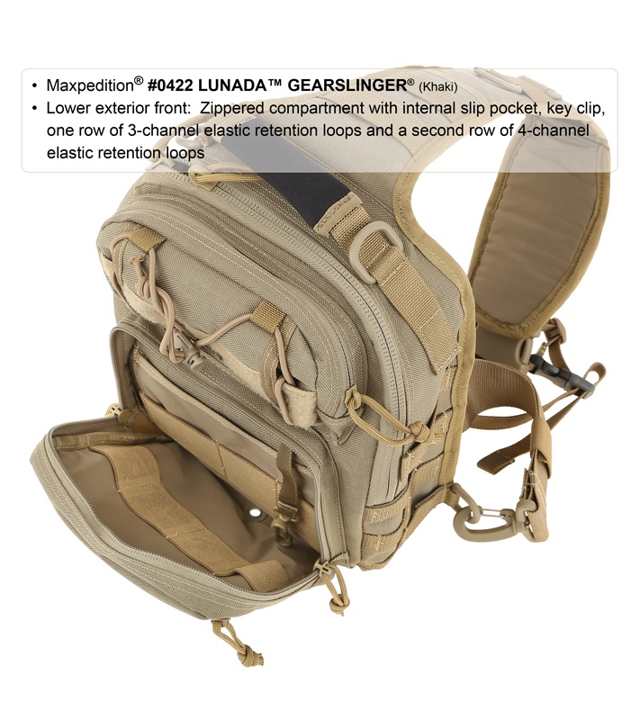 Maxpedition Lunada Gearslinger Black Shoulder Pack Bag 0422B