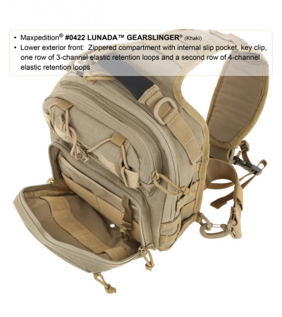 Maxpedition Lunada Gearslinger Black Shoulder Pack Bag 0422B