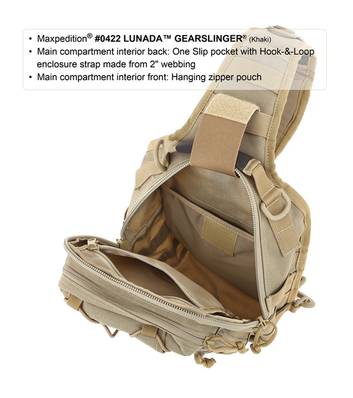 Maxpedition Lunada Gearslinger Black Shoulder Pack Bag 0422B