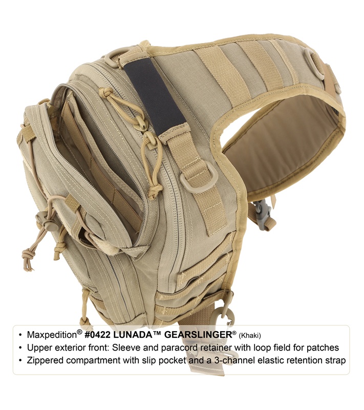 Maxpedition Lunada Gearslinger Black Shoulder Pack Bag 0422B