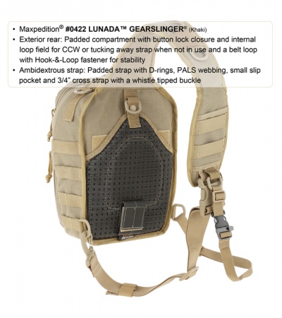 Maxpedition Lunada Gearslinger Black Shoulder Pack Bag 0422B