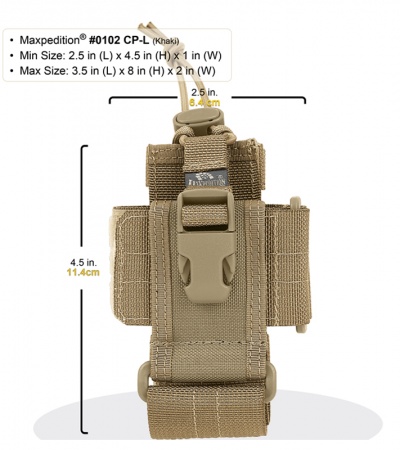 Maxpedition CP-L  Large Cellular Phone GPS Radio Sheath Black 0102B