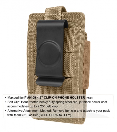 Maxpedition 4.5" Clip-On Phone Holster Black Pouch 0109B