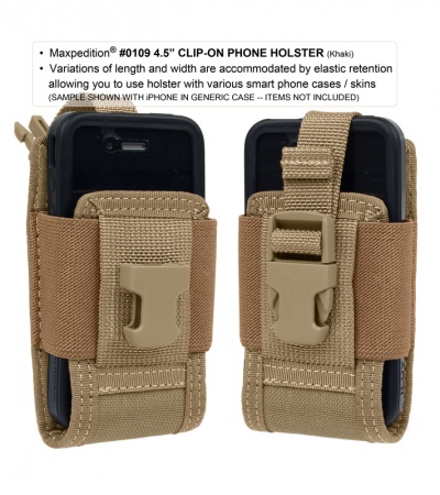 Maxpedition 4.5" Clip-On Phone Holster Black Pouch 0109B