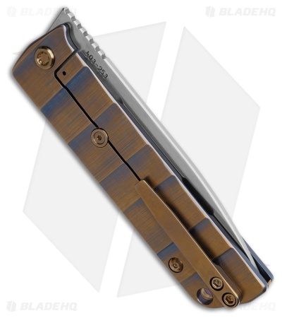 Medford The Antik Frame Lock Knife Bronze/Blue Armadillo (3.8" Tumbled)