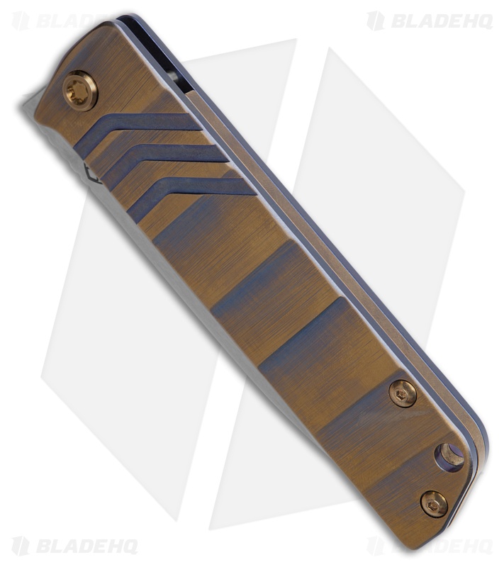 Medford The Antik Frame Lock Knife Bronze/Blue Armadillo (3.8" Tumbled)