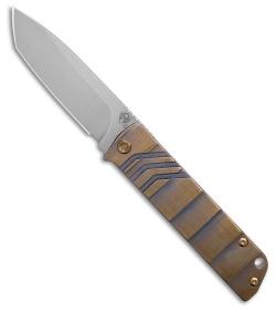 Medford The Antik Frame Lock Knife Bronze/Blue Armadillo (3.8" Tumbled)