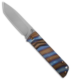 Medford The Antik Frame Lock Knife Striped Titanium (3.8" Tumbled)