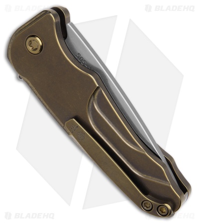 Medford Smooth Criminal Button Lock Knife Titanium Ghost Molon Labe (3" Tumbled)