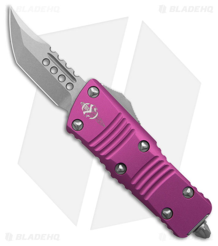 Microtech Mini Troodon Hellhound SS OTF Automatic Knife Violet (1.9" Stonewash)