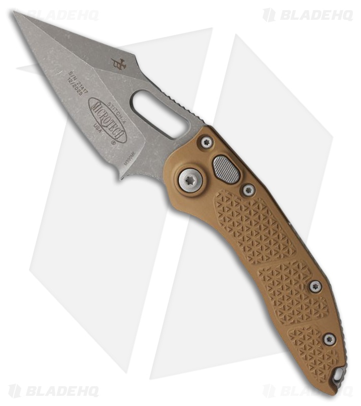 Microtech Stitch Automatic Knife Brown Aluminum (3.75" Apocalyptic)