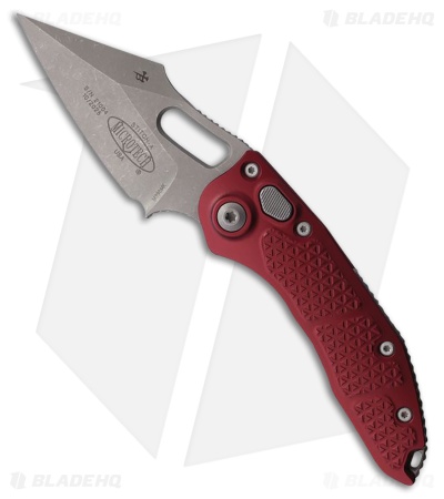 Microtech Stitch Automatic Knife Merlot Red Aluminum (3.75" Apocalyptic)