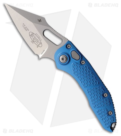 Microtech Stitch Automatic Knife Blue Aluminum (3.75" Stonewash)
