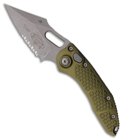Microtech Stitch Automatic Knife OD Green Aluminum (3.75" Apocalyptic Serr)