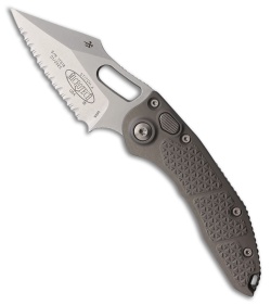 Microtech Stitch Wharncliffe Automatic Knife Natural Clear Al (3.75" SW Serr)