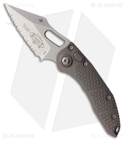 Microtech Stitch Wharncliffe Automatic Knife Natural Clear Al (3.75" SW Serr)