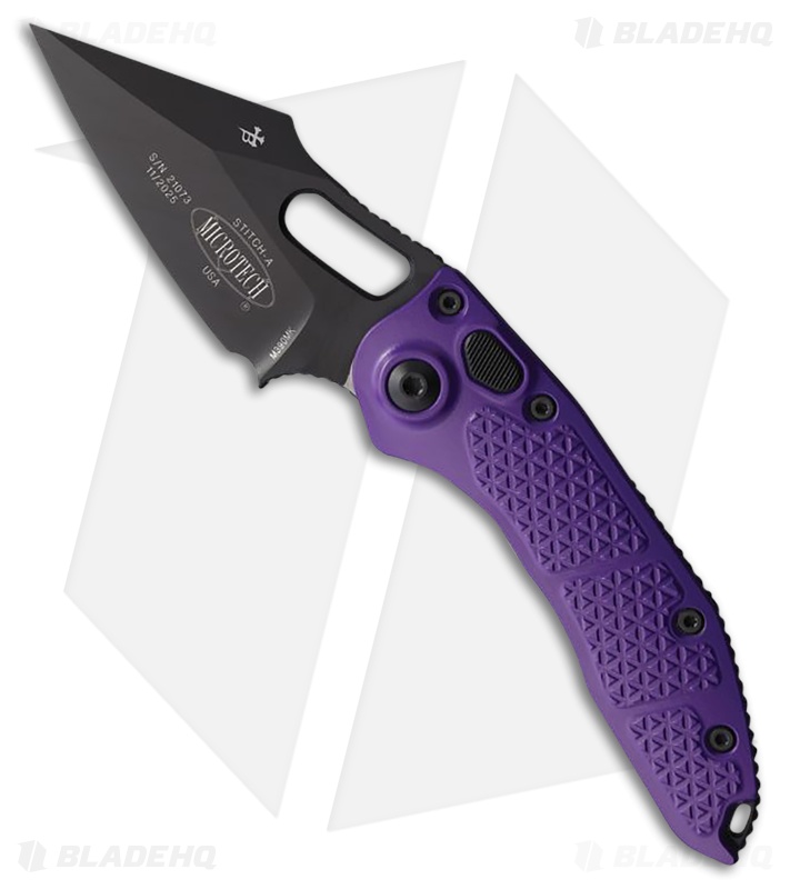 Microtech Stitch Automatic Knife Purple Aluminum (3.75" Black) *DISC*
