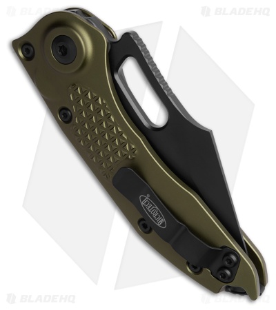 Microtech Stitch Automatic Knife OD Green Aluminum (3.75" Black Serr)