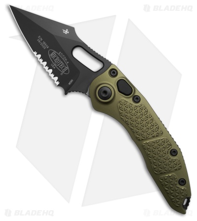 Microtech Stitch Automatic Knife OD Green Aluminum (3.75" Black Serr)