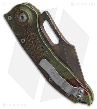 Microtech Stitch Outbreak Automatic Knife Green/Red (3.75" SW Serr) 169-2OBS