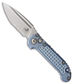 Microtech LUDT S/E Marfione Select Auto Knife Ice Blue Frag Ti (3.5" SW Serr)