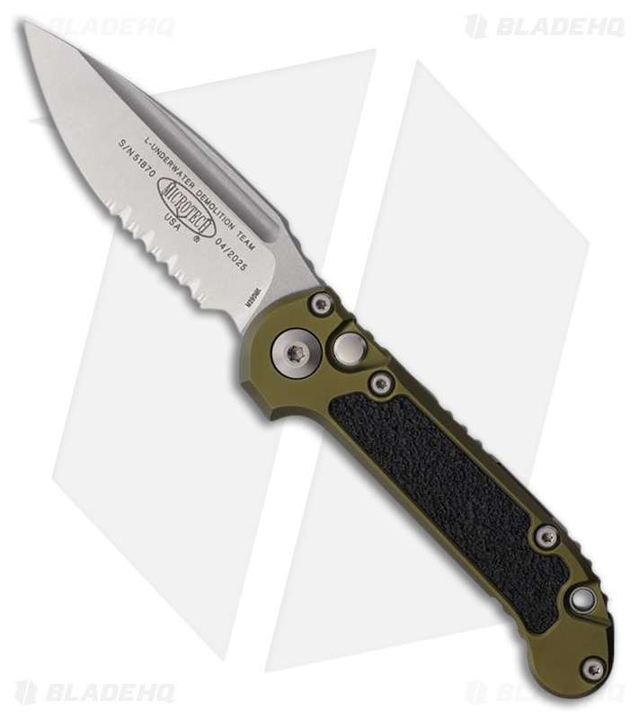 Microtech LUDT Gen III S/E Automatic Knife OD Green Aluminum (3.5" SW Serr)