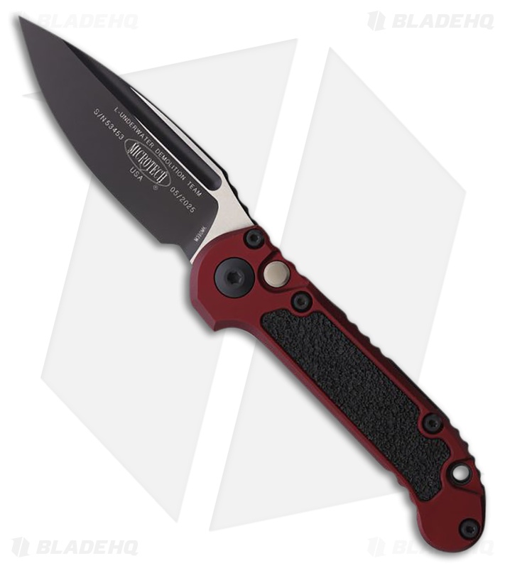 Microtech LUDT Gen III S/E Automatic Knife Merlot Red Aluminum (3.5" Two-Tone)