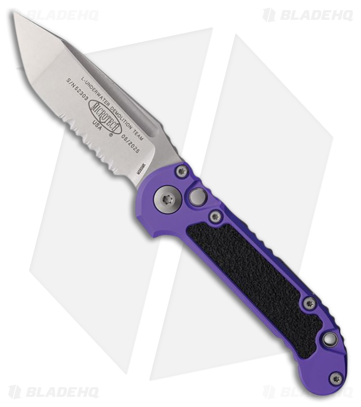 Microtech LUDT Gen III T/E Automatic Knife Purple Aluminum (3.5" SW Serr)