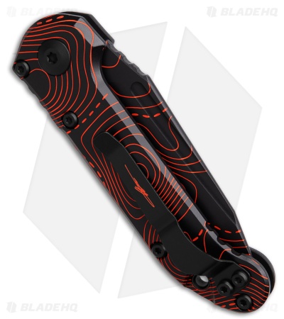 Microtech LUDT Gen III S/E Automatic Knife Topographic Black/Orange Camo (3.5")