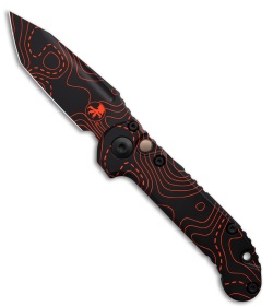 Microtech LUDT Gen III S/E Automatic Knife Topographic Black/Orange Camo (3.5")