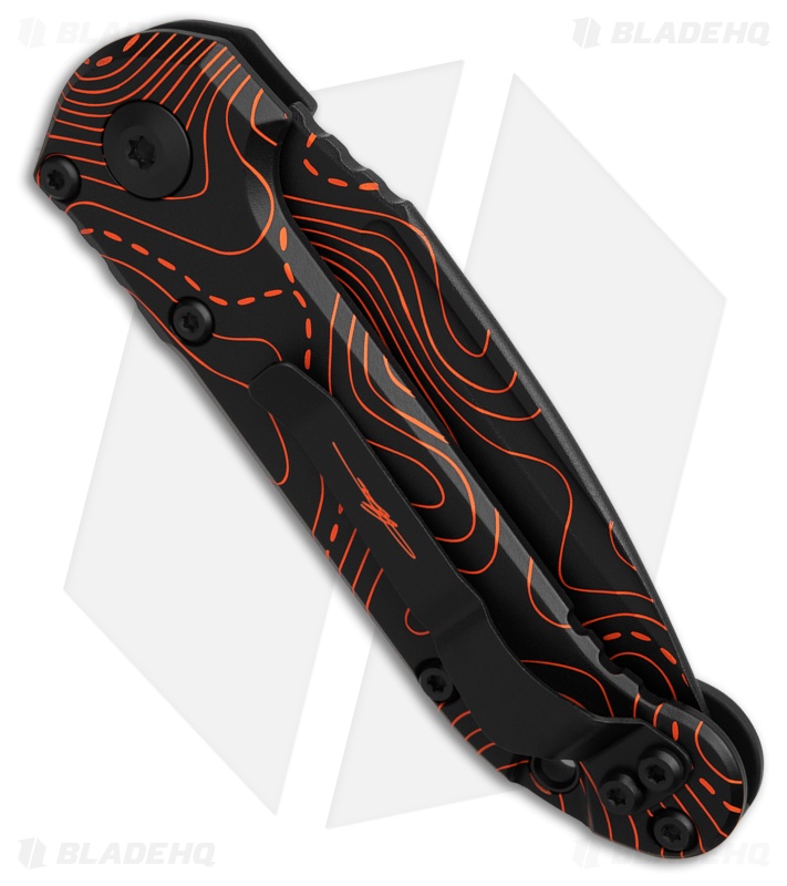 Microtech LUDT Gen III S/E Auto Knife Smooth Topo BLK/Orange Camo (3.5" BLK/OR)