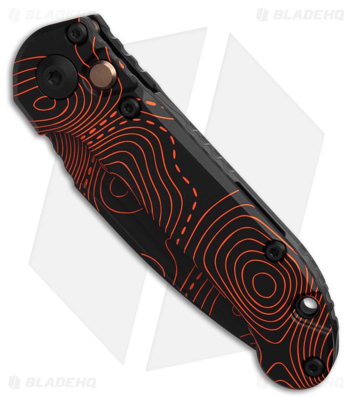 Microtech LUDT Gen III S/E Auto Knife Smooth Topo BLK/Orange Camo (3.5" BLK/OR)