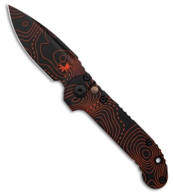 Microtech LUDT Gen III S/E Auto Knife Smooth Topo BLK/Orange Camo (3.5" BLK/OR)
