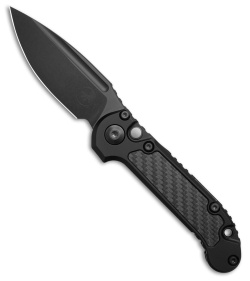 Microtech LUDT Gen III S/E Automatic Knife Black Al/CF Inlay