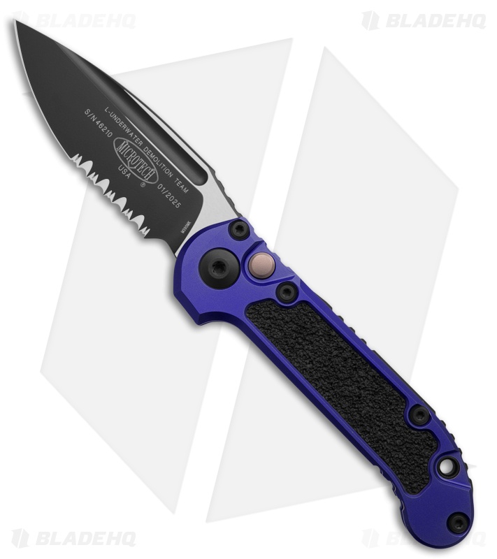 Microtech LUDT Gen III S/E Automatic Knife Purple Aluminum (3.5" Black Serr)