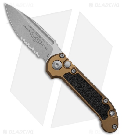 Microtech LUDT Gen III S/E Automatic Knife Tan Aluminum (3.5" SW Serr) 1135-11TA